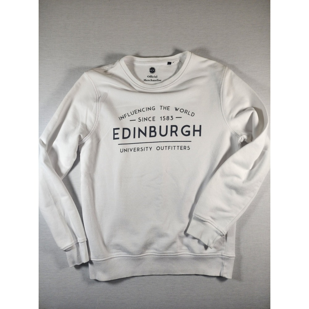 University of Edinburgh Scotland Official Size Small Sweatshirt White Organic